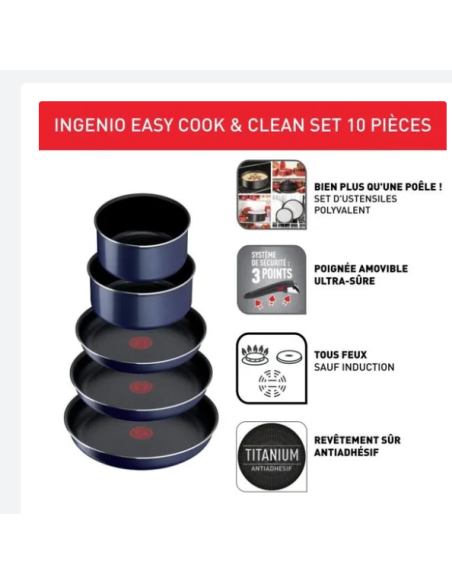 TEFAL INGENIO Easy Cook & Clean Lot 10 pièces