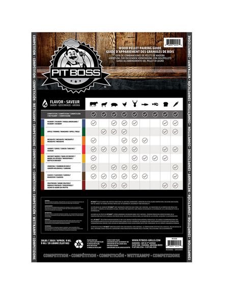 Pellets Pit Boss 9 KG Compétition Bois dur