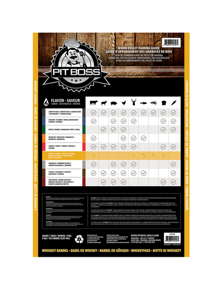 Pellets Pit Boss 9 KG Mélange de Whiskey Bois dur